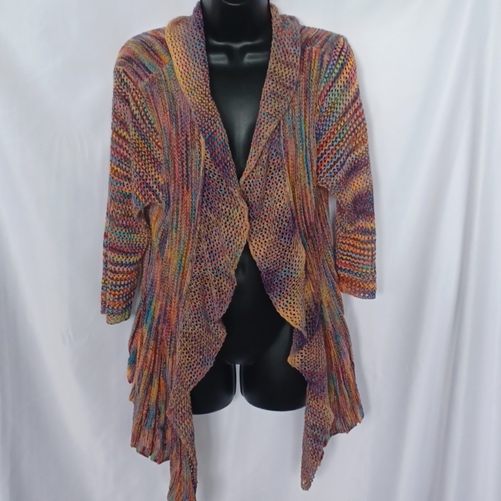 Kaktus Lightweight Waterfall Sharkbite Cardigan Sweater